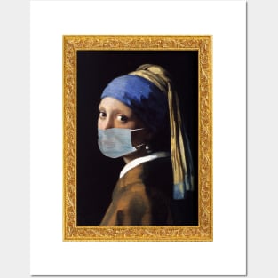 Coronavirus The Girl with a Pearl Earring Posters and Art